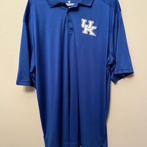 Kentucky Wildcats Fanatics Mens Size 2XL Royal Blue Left Side Block Polo EUC